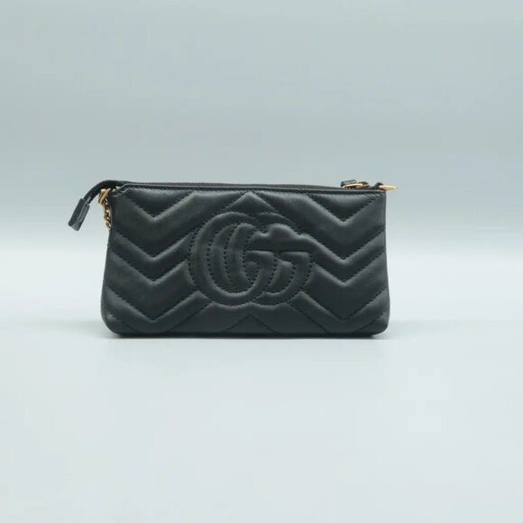 100% Authentic GUCCI GG Marmont Black Leather Tote - Picture 2 of 12